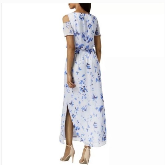 Nine West floral womens front slit dress half sleeve size 10 elastic waist NWOT - Picture 2 of 8